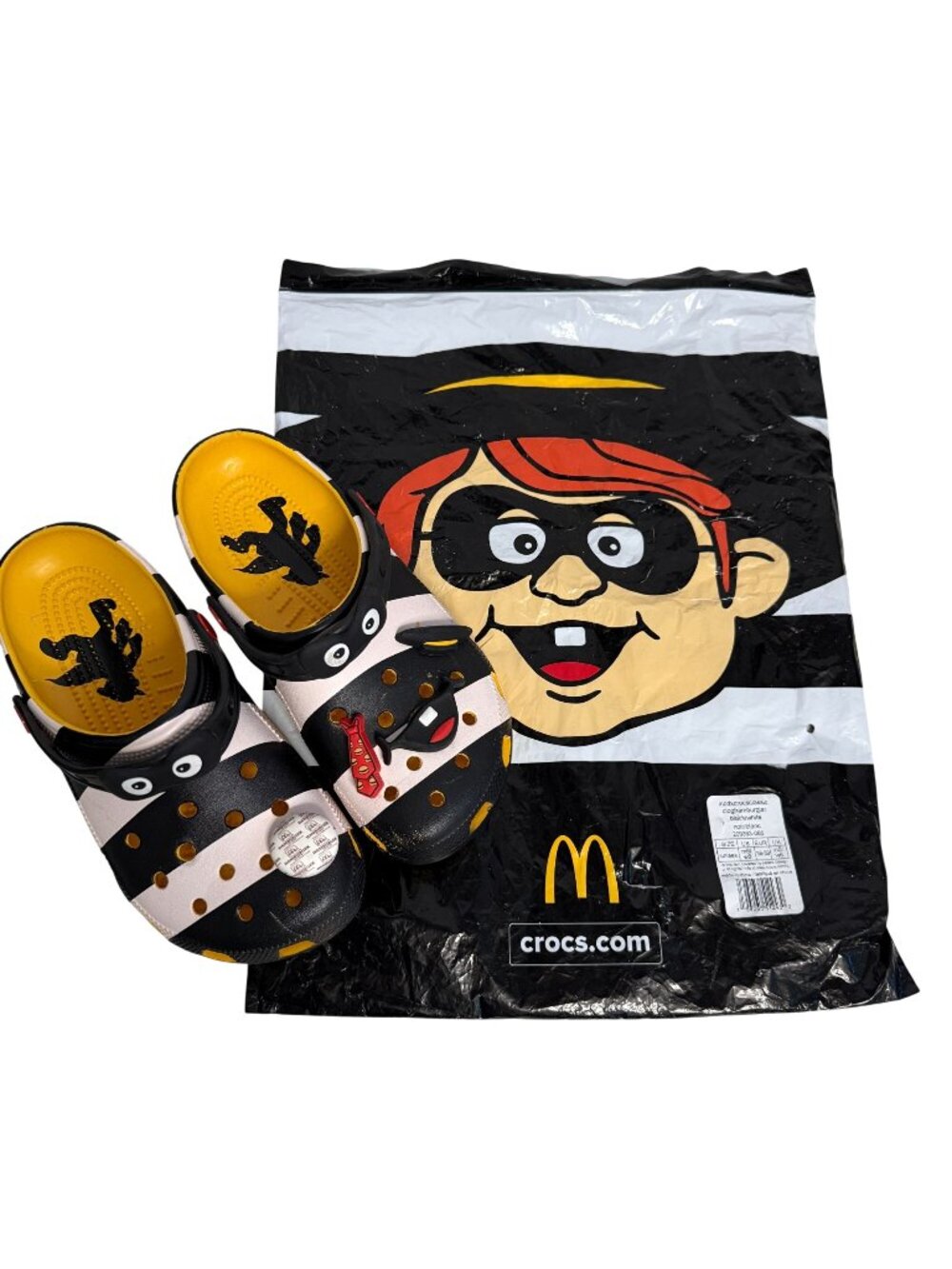Crocs X McDonalds Hamburglar Classic Clogs Women 8 Men 6 With Bag